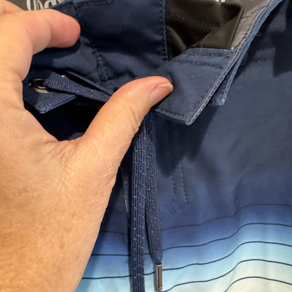 Goodfellow & Co Mens Multicolor Striped Drawstring Swim‎ Board Shorts Sz 30 NWT